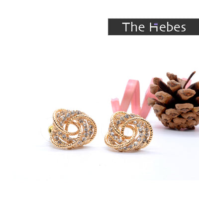 New Elegant 925 Stud Earrings Golden